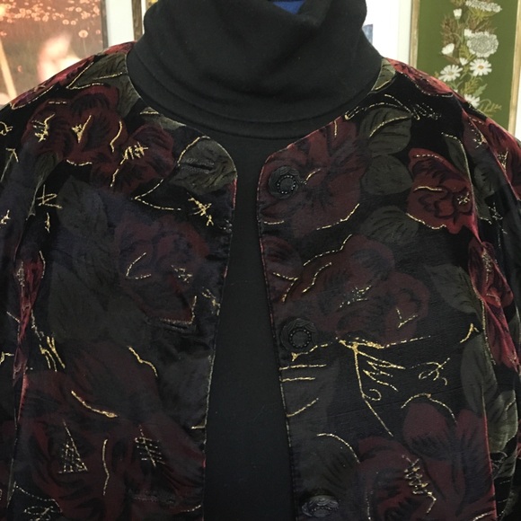 Vintage Norton McNaughton Velvet Rose Jacket - Picture 10 of 16